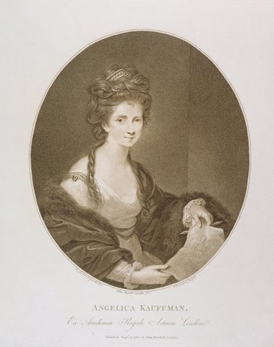 Angelica Kauffman, after Reynolds, 1780 (stipple engraving) by Francesco Bartolozzi